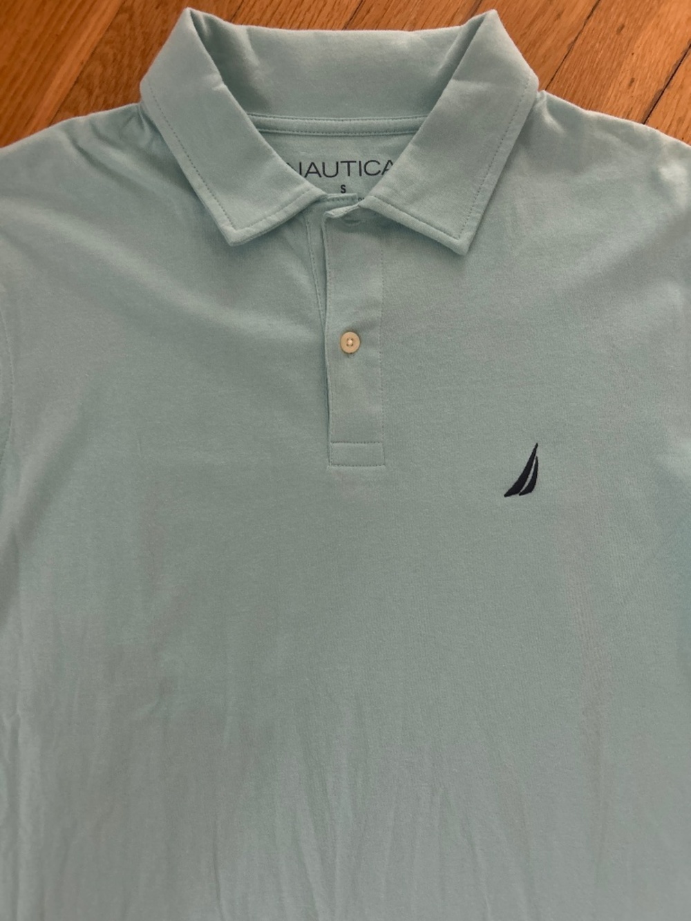 NWT men’s Nautical Polo shirt - light aqua